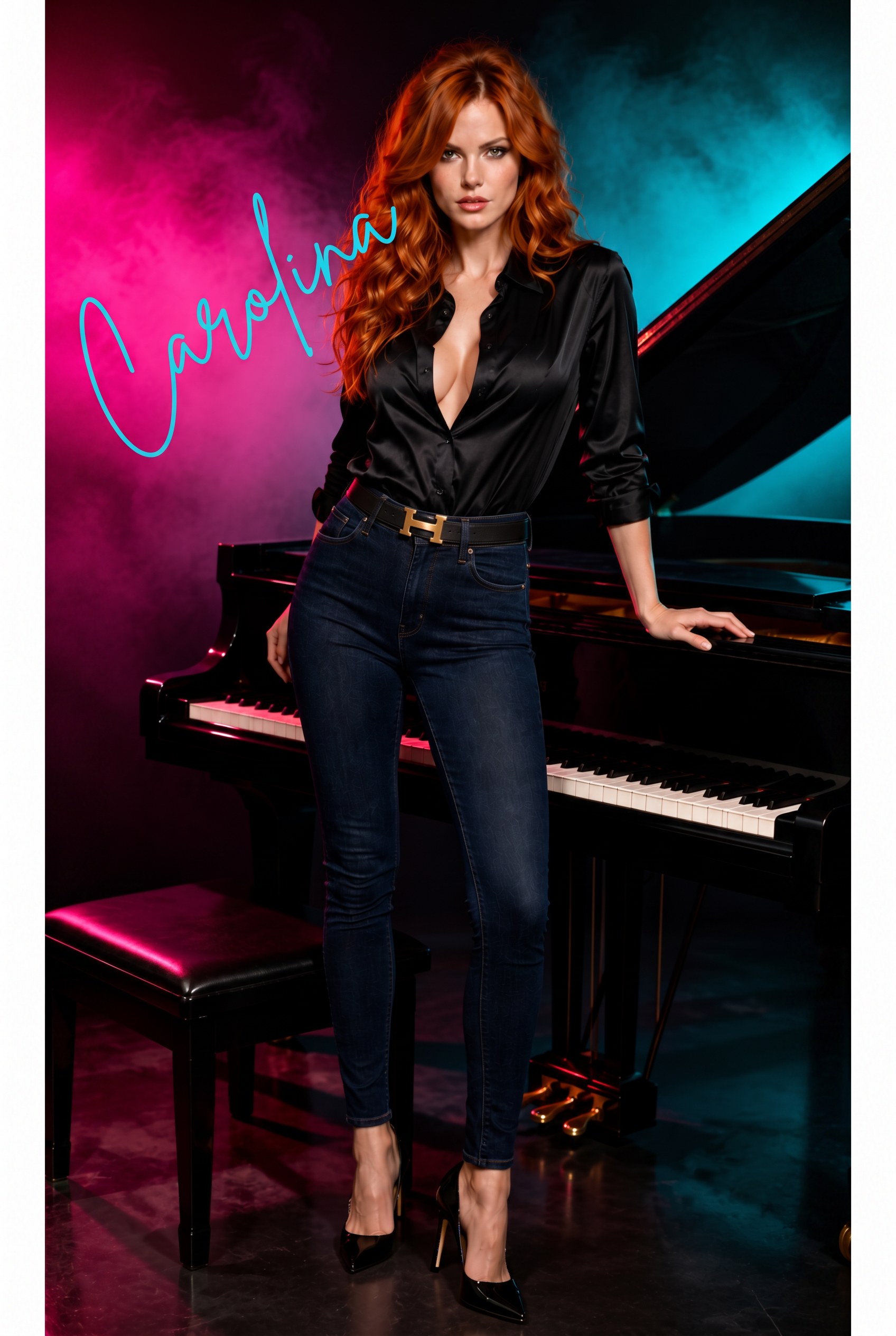 Estúdio de gravação KAORI MOMO com microfone vintage e piano